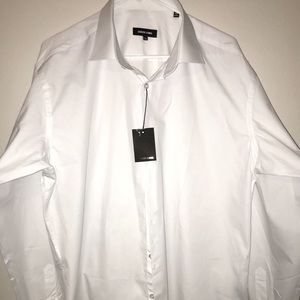 White Jared Lang Button Up Dress Shirt
